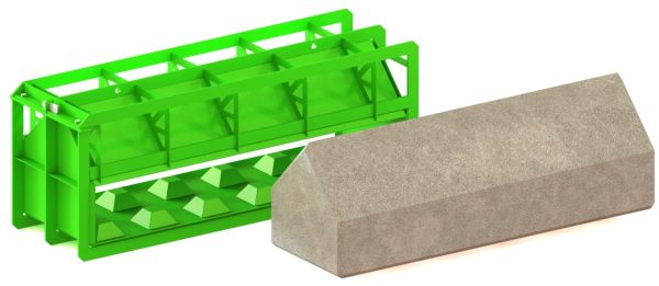 Dachmodell-Betongießform 180×60×60/90