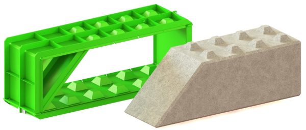45-Grad-Betongießform 180×60×60/45