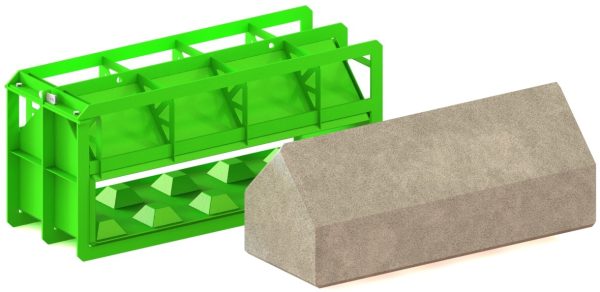 Dachmodell-Betongießform 150×60×60/90