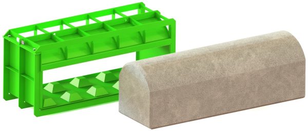 Runddach-Betongießform 150×60×60